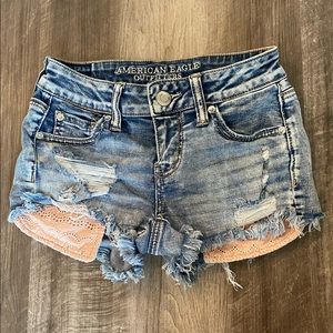 American Eagle Distressed Shorts with Accent Pockets